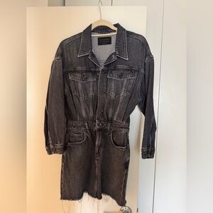 All Saints Black Denim Jacket Dress